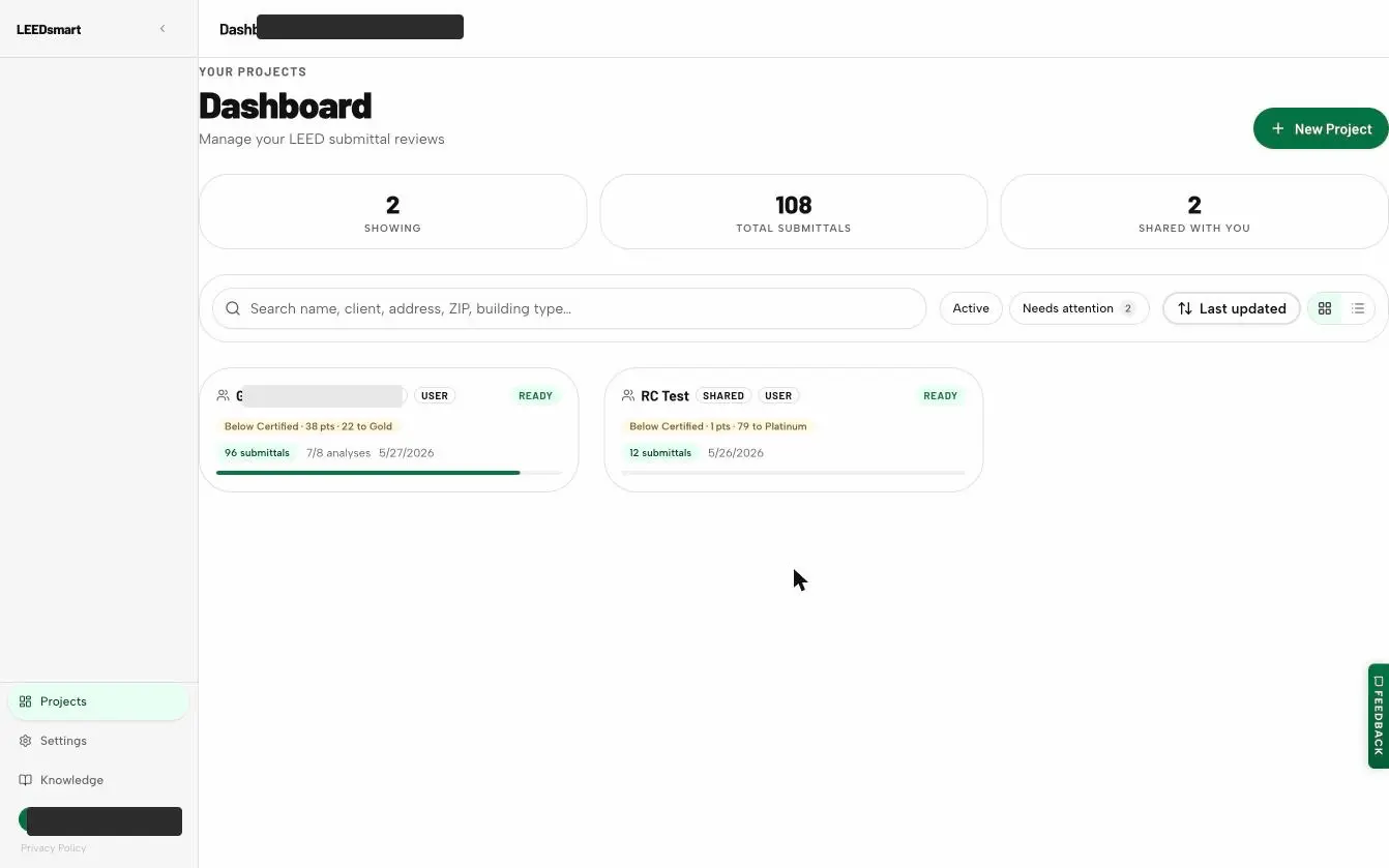 Submittal dashboard